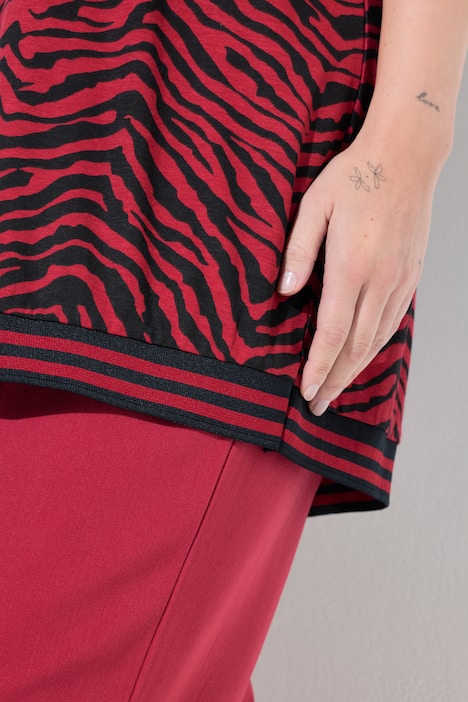 T-shirt oversize, décolleté rond et imprimé zébré