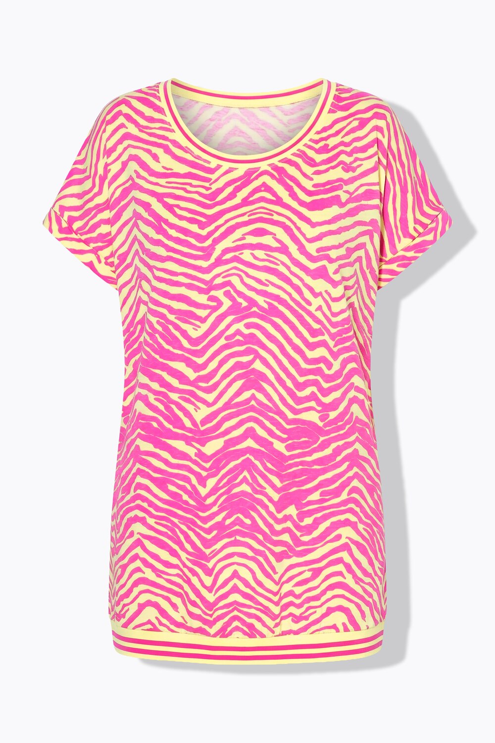 Stora storlekar T-shirt, Dam, gul, storlek: 44, Syntetfibrer/Bomull, Mia Moda