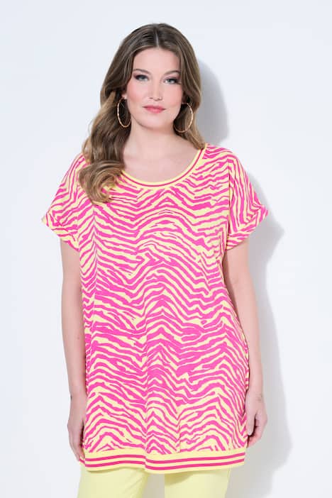 T-shirt, oversized, zebra, ronde hals