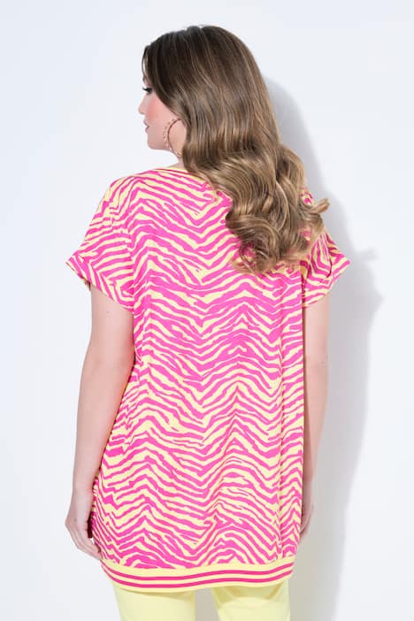 T-shirt, oversized, zebra, ronde hals