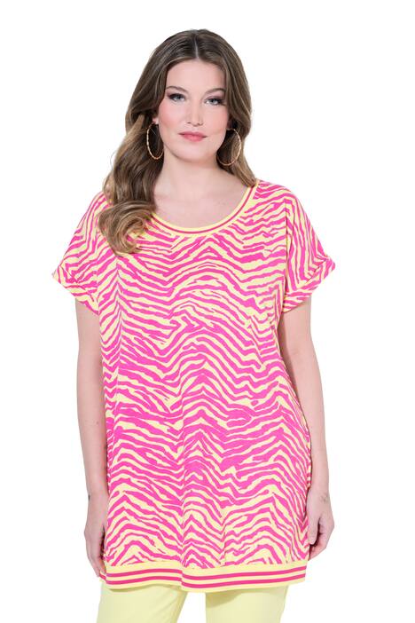 Tričko, oversize, zebra vzor, kulatý výstřih