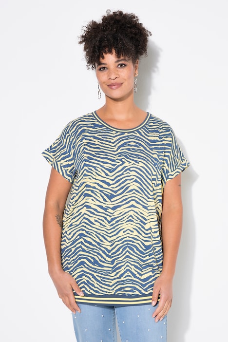 T-shirt, oversized, zebra, ronde hals