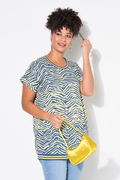 T-shirt, oversized, zebra, ronde hals