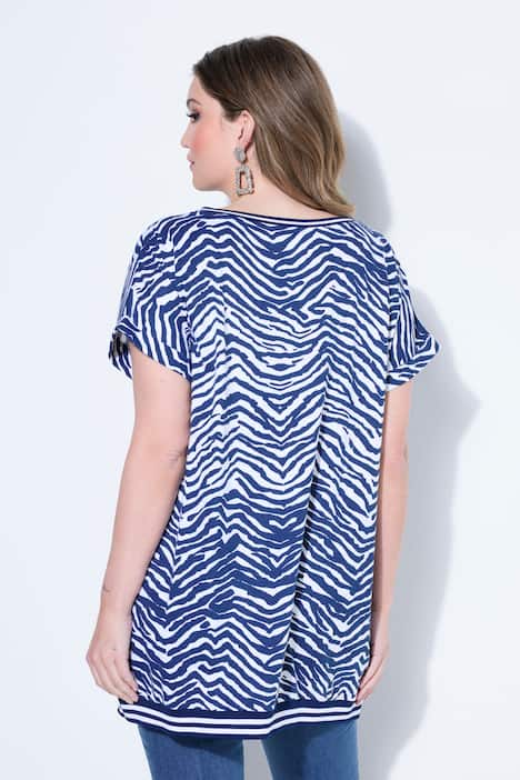 T-shirt, oversized, zebra, ronde hals