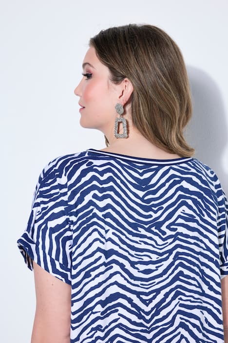 T-shirt, oversized, zebra, ronde hals