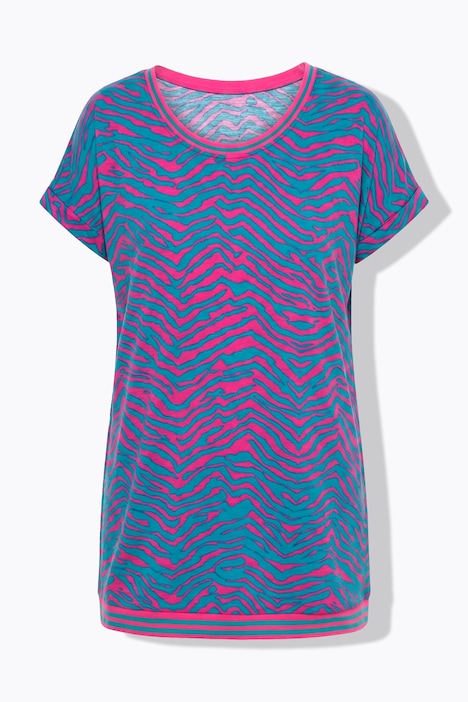 T-shirt oversize, décolleté rond et imprimé zébré