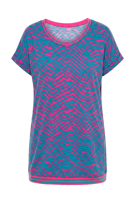 Tričko, oversize, zebra vzor, kulatý výstřih