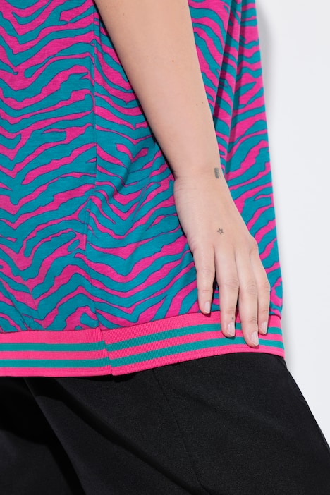 T-shirt oversize, décolleté rond et imprimé zébré