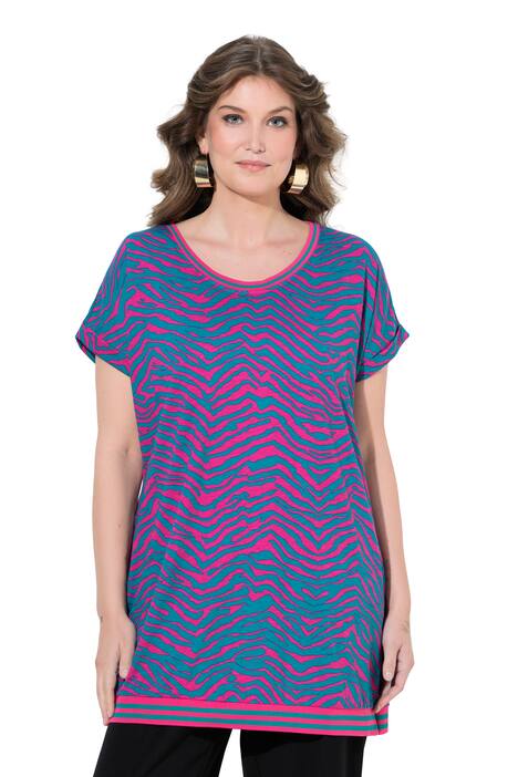 Tričko, oversize, zebra vzor, kulatý výstřih