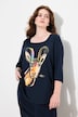 Shirt, Katze, A-Linie, Carree-Ausschnitt, 3/4-Arm