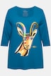 Maglia dal taglio svasato con design ispirato agli animali, scollo rettangolare e maniche a 3/4