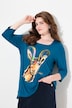 Maglia dal taglio svasato con design ispirato agli animali, scollo rettangolare e maniche a 3/4