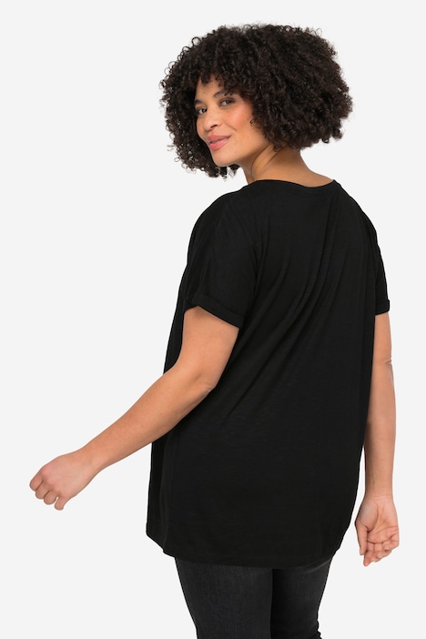 T-shirt with crew neck and half sleeves | T-Shirts | Tops