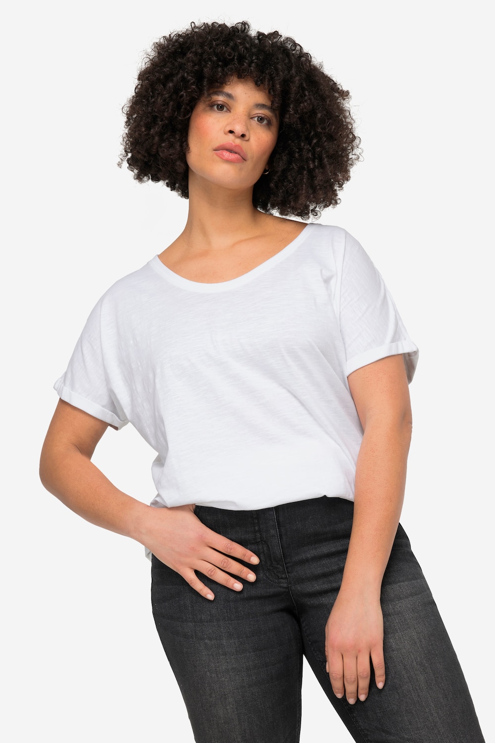T-shirt, ronde hals, halve mouw