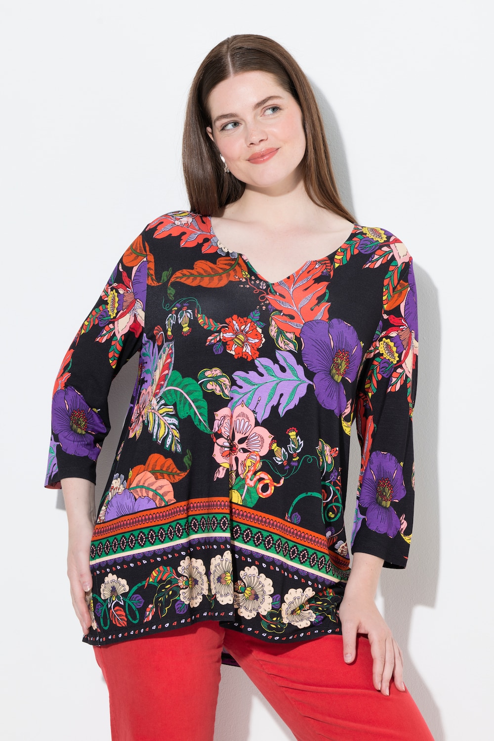 Große Größen Shirt, Damen, orange, Größe: 46/48, Viskose, Ulla Popken