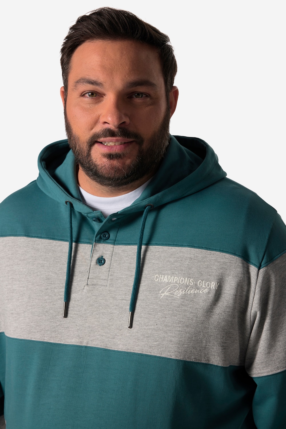 Stora storlekar Hoodie, Her, turkos, storlek: 5XL, Bomull/Viskos, Men Plus