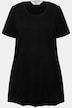 Lang T-shirt, rund hals, kort ærme, afrundet søm
