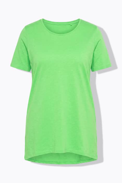 Longshirt, ronde hals, korte mouwen, afgeronde zoom