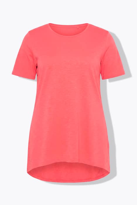 Longshirt, Rundhals, Halbarm, gerundeter Saum