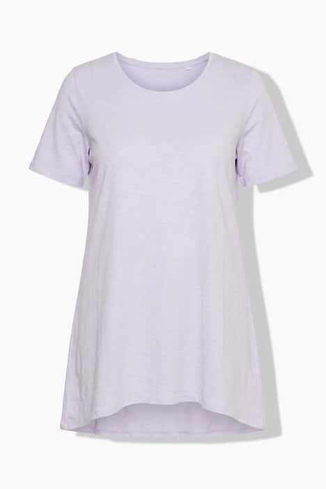 Longshirt, Rundhals, Halbarm, gerundeter Saum