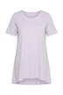 Dlouhé tričko, kulatý výstřih, krátké rukávy, zaoblený lem
