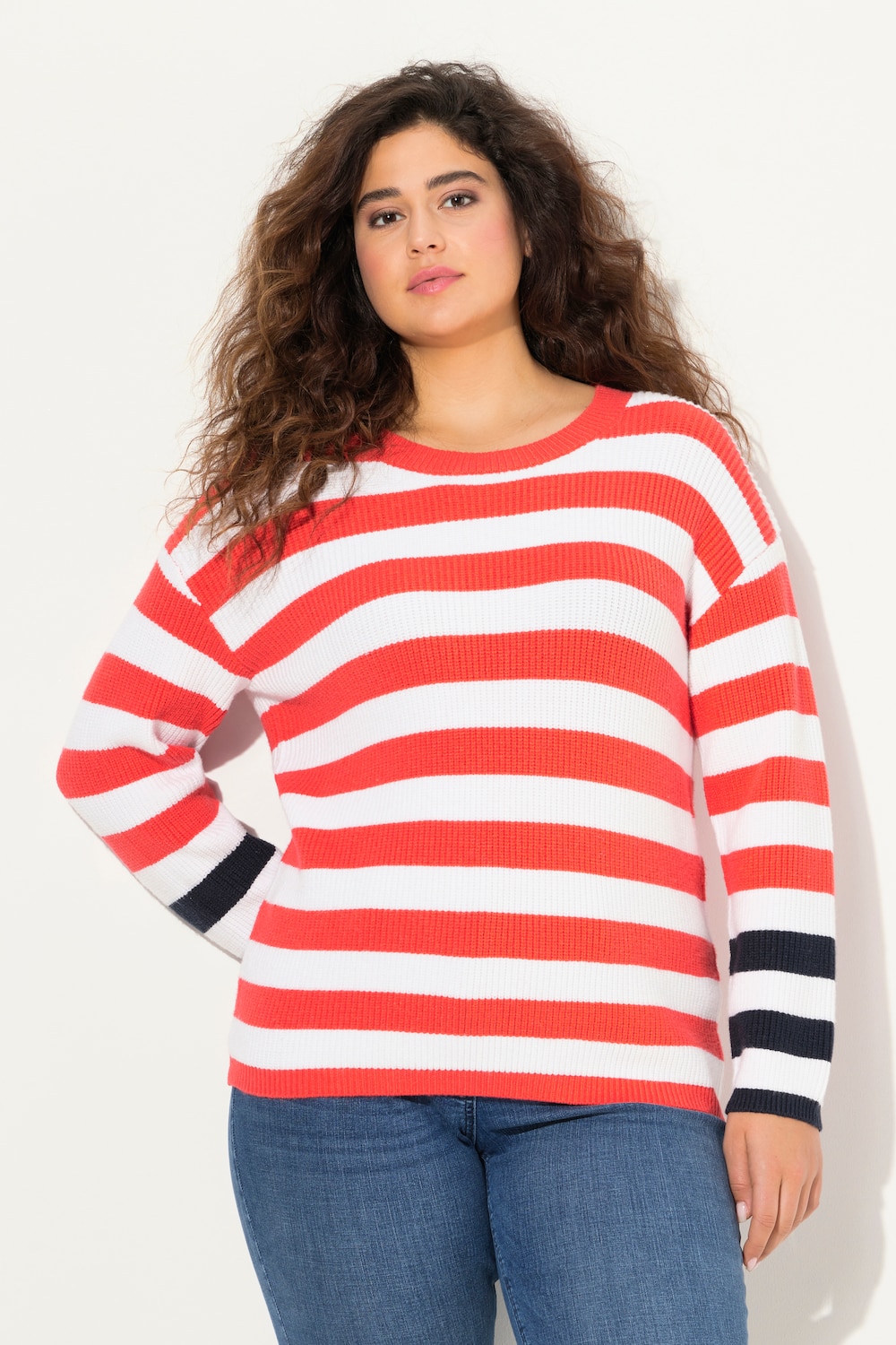 Große Größen Pullover, Damen, rot, Größe: 50/52, Viskose/Synthetische Fasern/Polyester, Ulla Popken