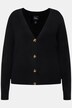Kardigan, prążkowana dzianina, dekolt w serek, długi rękaw