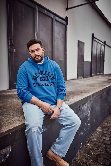 Men+ Hoodie, Print-Motiv, Kapuze, Kängurutasche, bis 8 XL