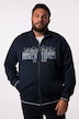 Men+ sweatjakke, stående krave, brystprint, op til str. 8XL
