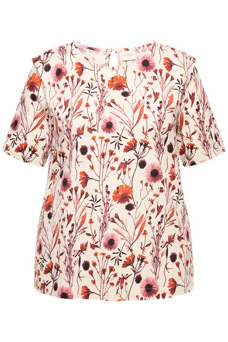 Tričko, květy, kulatý výstřih, krátké rukávy, biobavlna