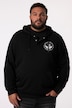 Men+ hoodie, sweatstof, capuchon, borstprint, tot 8XL