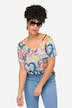 T-shirt con cuori, scollo a girocollo e mezze maniche