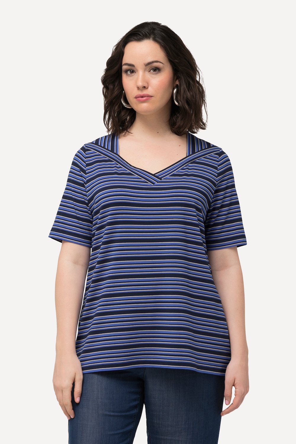 Große Größen T-Shirt, Damen, blau, Größe: 46/48, Viskose, Ulla Popken