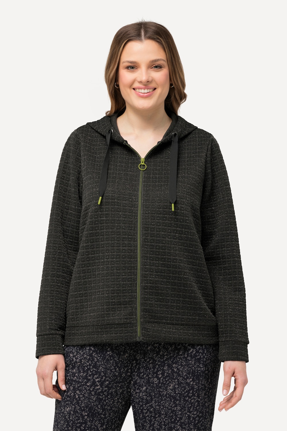 Große Größen Kapuzenjacke, Damen, grau, Größe: 42/44, Polyester/Viskose, Ulla Popken
