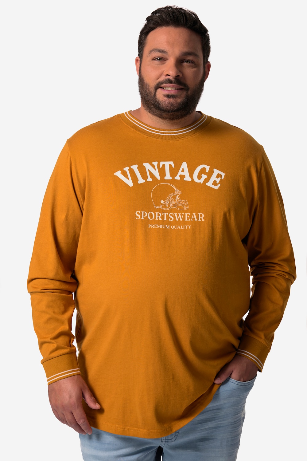 Men+ T-shirt, korte mouwen, print op de voorkant, tot maat 8XL
