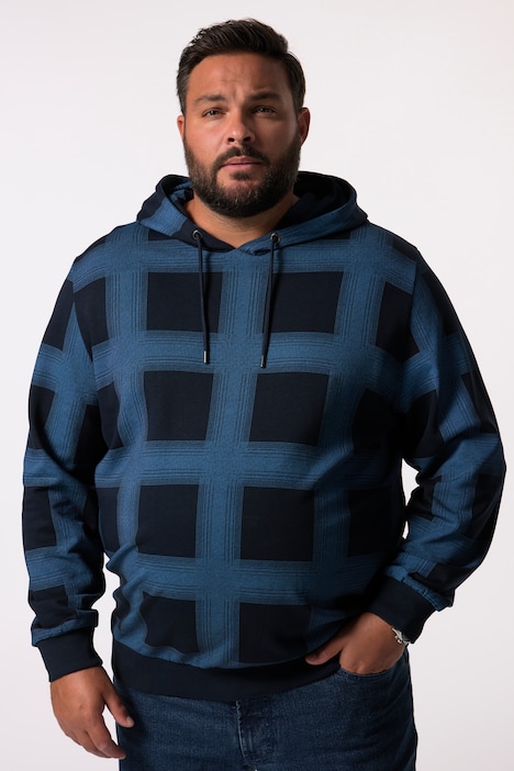 Men+ Hoodie, Alloverprint, Kapuze, bis 8 XL