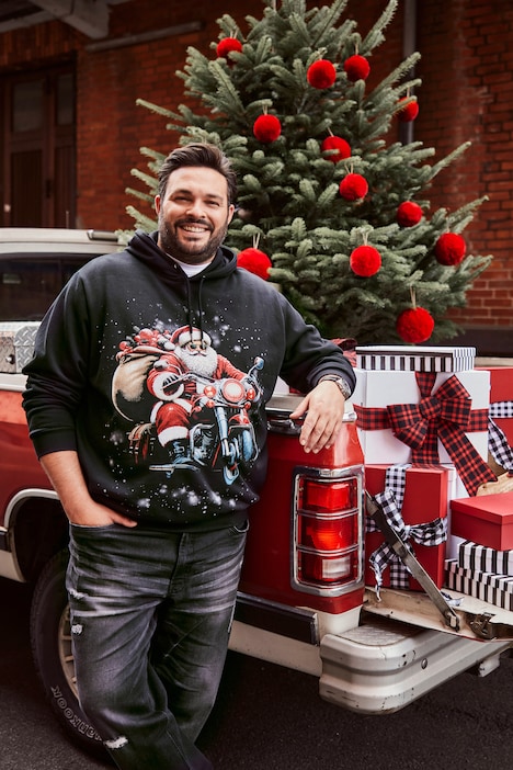 Men+ Hoodie, XMAS-Print, Kapuze, bis 8 XL