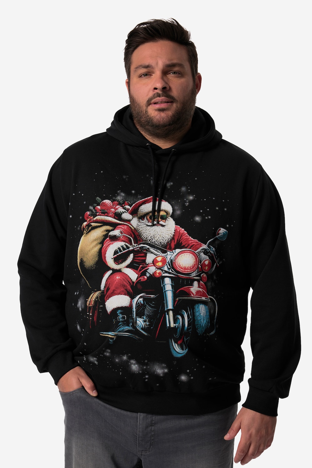 Men+ Hoodie, XMAS-Print, Kapuze, bis 8 XL