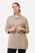 Sweatshirt, metallic tekstmotief, opstaande kraag, 3/4-mouwen