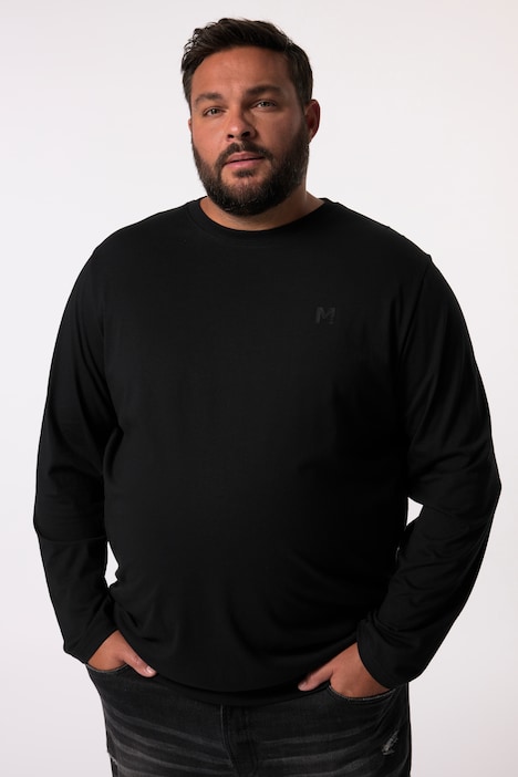 Men+ Langarmshirt, Basic, Bauchfit, Rundhals, bis 8 XL