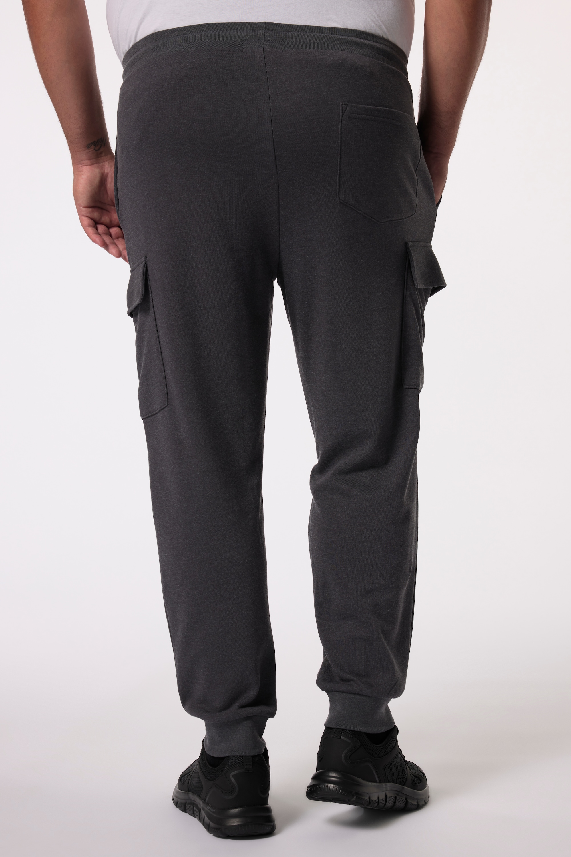 Men Plus große Größen Cargohose lang L dunkelgrau melange Cargo Jogginghose