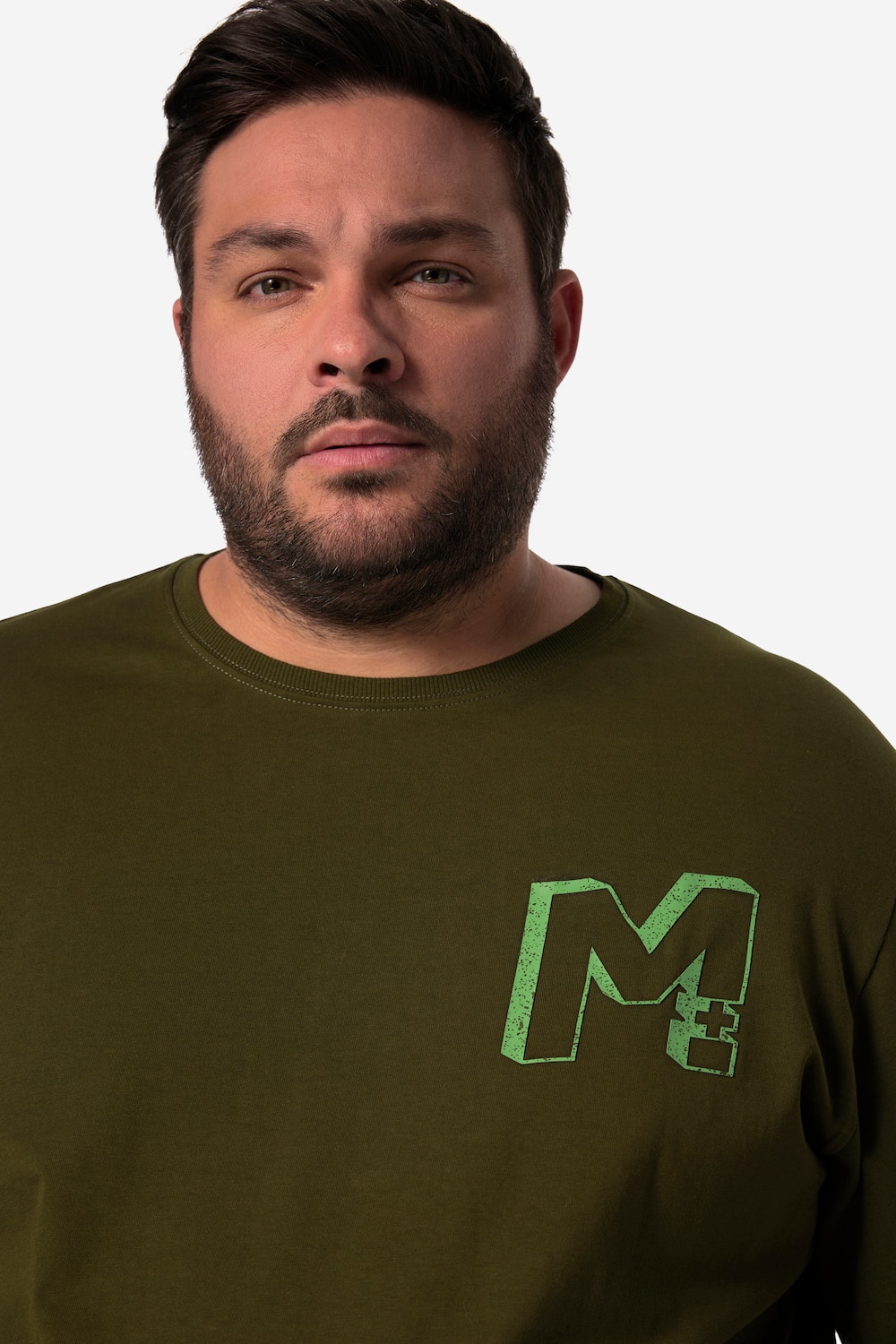 Stora storlekar T-shirt, Her, brun, storlek: L, Bomull, Men Plus