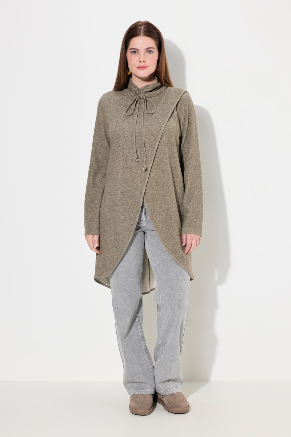 Große Größen Long-Sweatshirt, Damen, braun, Größe: 46/48, Baumwolle, Ulla Popken