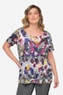 T-shirt, allover print, ronde hals, halve mouwen
