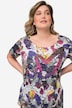 T-shirt, allover print, ronde hals, halve mouwen