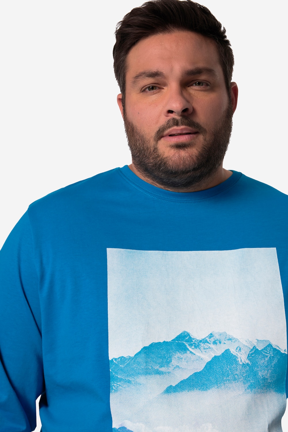 Stora storlekar T-shirt, Her, blå, storlek: 3XL, Bomull, Men Plus