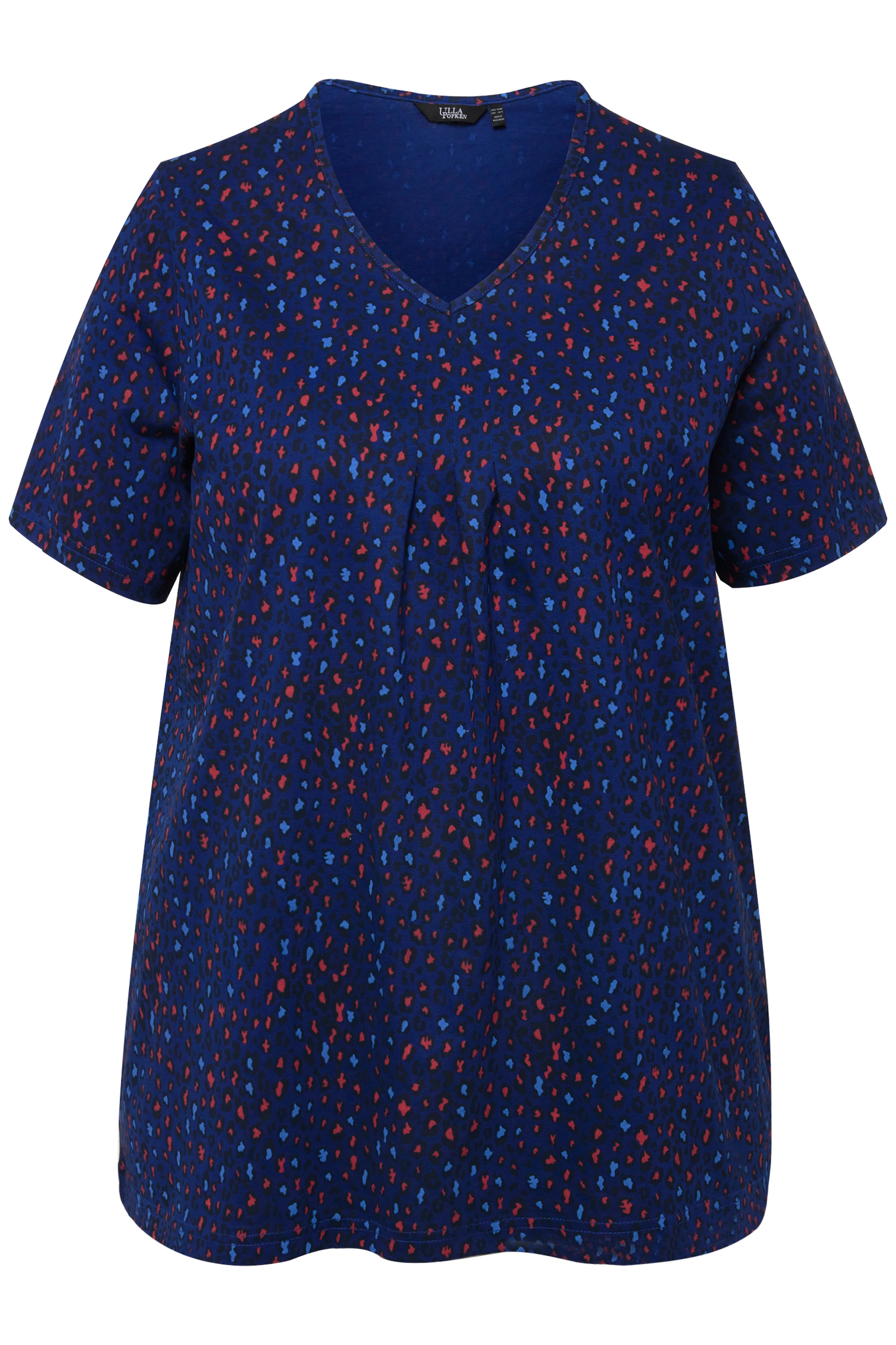 Ulla Popken Damen große Größen T Shirt Zierfalten A Linie V Ausschnitt