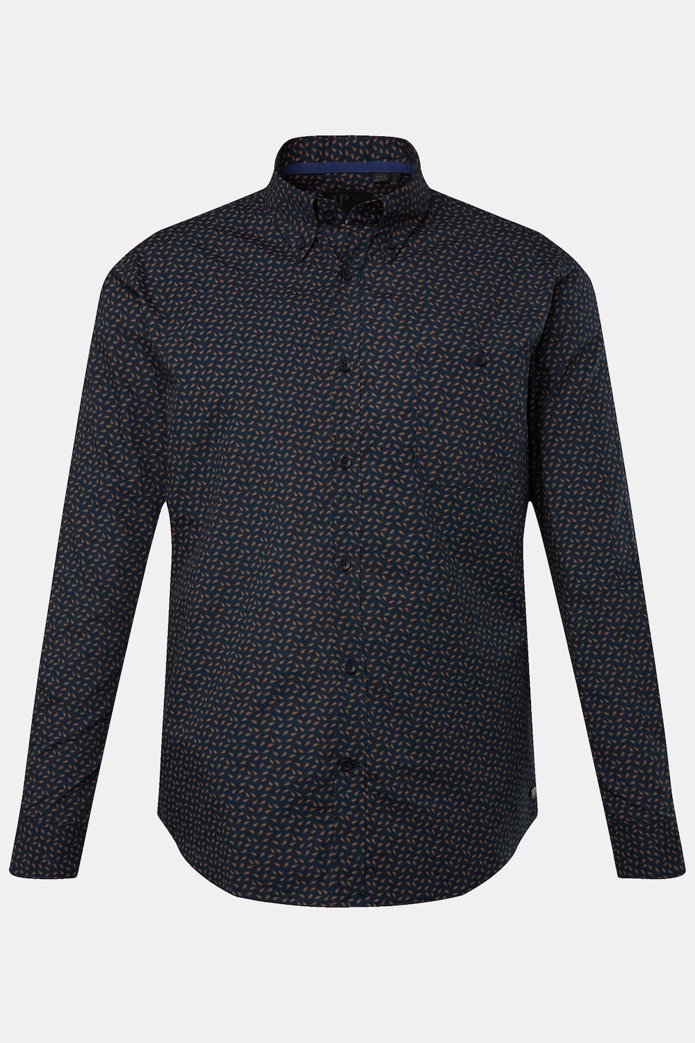 JP 1880 overhemd, lange mouwen, print all-over, buttondown-kraag, moderne pasvorm, tot 8XL