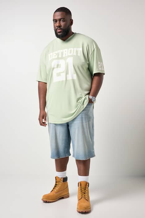 STHUGE T-shirt, halve mouw, oversized, mesh, voetbalprint, tot 8XL