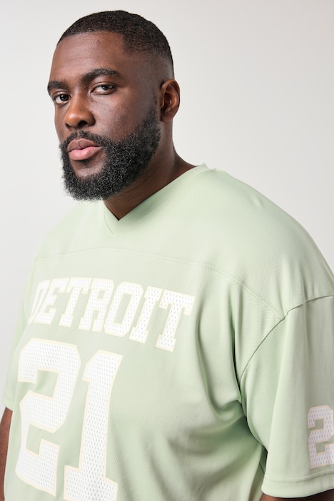 STHUGE T-shirt, halve mouw, oversized, mesh, voetbalprint, tot 8XL